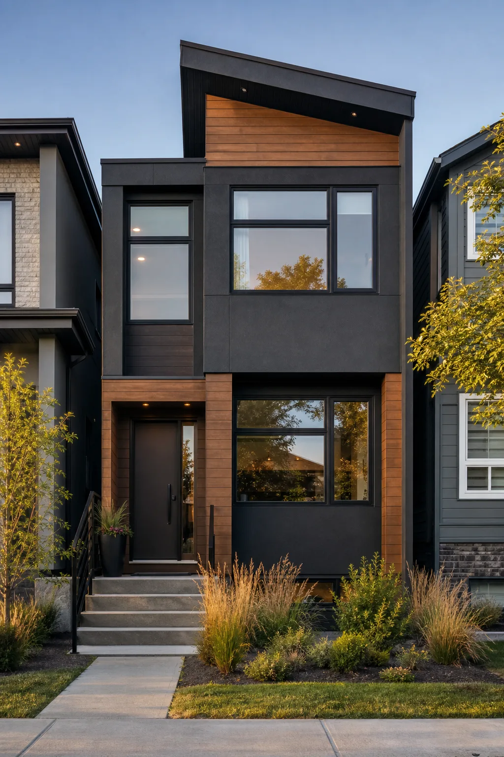 Contemporary urban infill home on a Calgary street